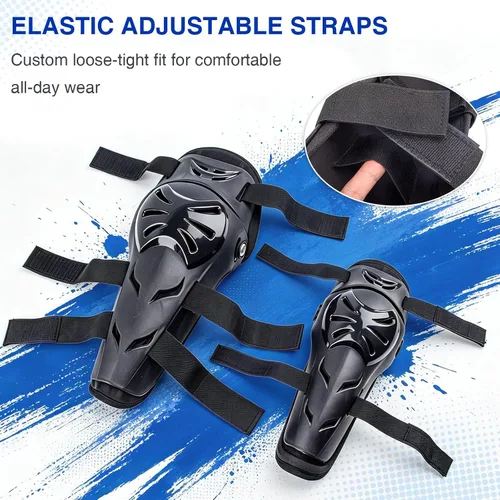 Vista 11 de GES Rodilleras para motocicleta – 4 rodilleras para adultos/coderas de motocicleta/almohadillas ajustables para rodilleras, protectores de codo