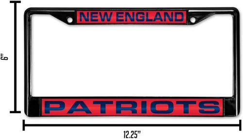 Vista 6 de Rico Industries NFL Unisex-Adult NFL Laser Cut Inlaid Standard Chrome License Plate Frame