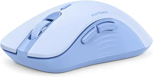 Vista 14 de RAPIQUE Ratón inalámbrico Bluetooth, Bluetooth dual y receptor USB 2.4G, clics silenciosos, mouse ergonómico de 6 botones para mano derecha, DPI