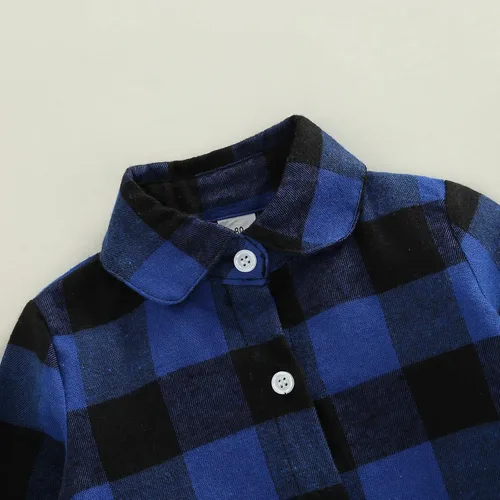 Vista 6 de Camisas de franela con botones y botones para bebé y niña, para otoño e invierno