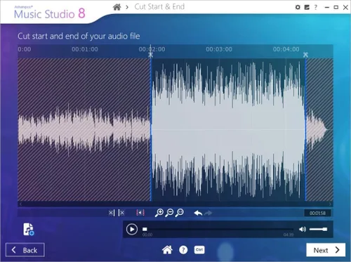 Vista 3 de Audio Recorder and Editor - professional sound studio for recording, editing and playing all common audio files: WAV, AIFF, FLAC, MP2, MP3, OGG for