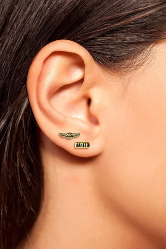 Vista 2 de Disney Star Wars - Juego de aretes de tuerca chapados en plata y flash, licencia