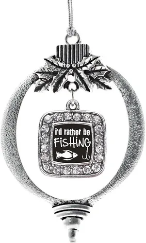Vista 245 de Inspired Silver - Bon Voyage Cruise Ship Charm Ornamento – Adornos navideños cuadrados de plata con joyas de circonita cúbica