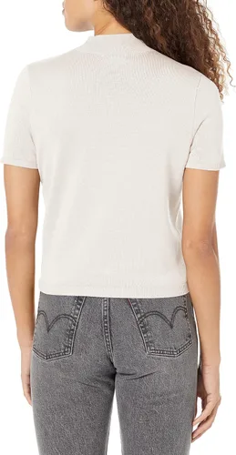 Vista 2 de Calvin Klein Monograma de Embrodery para mujer, recortado SS, manga corta, cuello alto