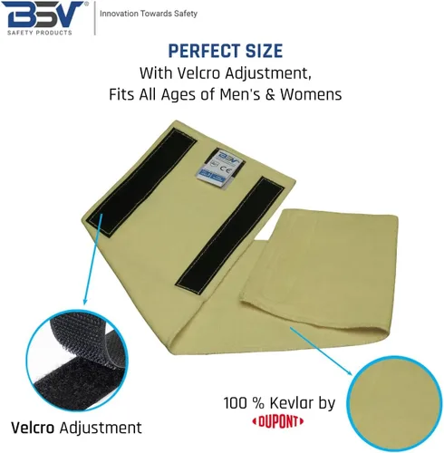 Vista 5 de BSV Kevlar 2 Layers Neck Protection with Velcro Adjustment - Cut, Scratch & Heat Resistant Welding Neck Protector-Men & Women
