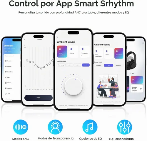 Vista 13 de Srhythm NiceComfort 15 (2nd Gen) Hybrid Noise Cancelling Wireless Headphones,Bluetooth 6.0,with Low Latency,Spatial Audio,ENC,120Hrs
