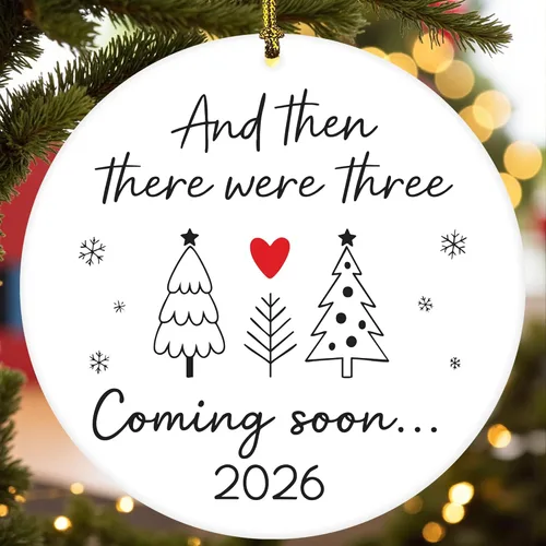 Vista 19 de Adornos de Navidad Familiares 2025, Nuestro Primer Adorno de Navidad como Familia de 3, Adorno de Árbol de Navidad, Adornos de Primer Navidad