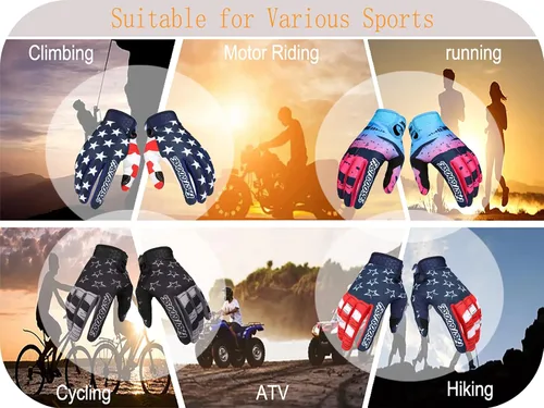 Vista 5 de Guantes de motocicleta transpirables y ligeros todoterreno para hombres y mujeres, ATV, BMX, MTB Racing