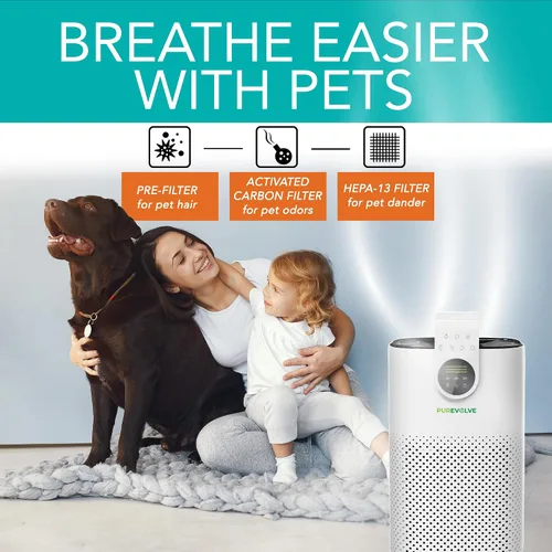 Vista 4 de HEPA-13 Purificador de aire con difusor de aceite esencial, para el hogar, habitación grande de hasta 1120 pies cuadrados, resistente para alergias