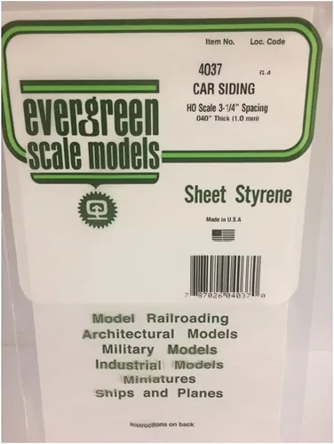 Vista 2 de Evergreen Modelos a escala HO Freight Car Siding.040 EVG4037 Suministros de construcción de plástico