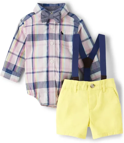Vista 6 de Gymboree Conjunto de body de manga larga y pantalones cortos chinos para bebé