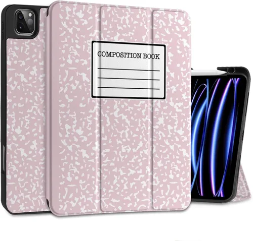 Vista 13 de MEEgoodo para iPad Pro M2 12.9 Funda 6ª/5ª/4ª/3ª Generación 2022 2021 2020 2018 con Soporte para Lápiz, Funda para Tablet con Parte Trasera de TPU