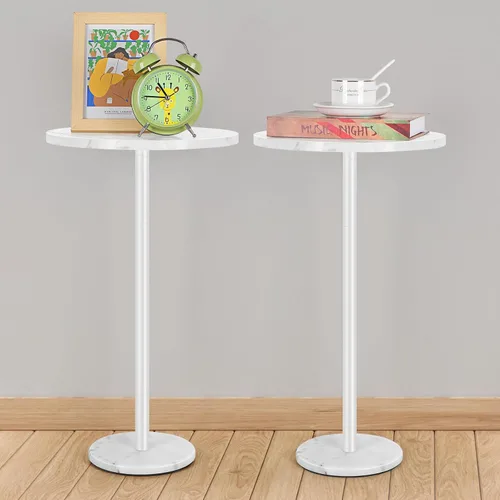 Vista 9 de Mesa auxiliar redonda pequeña, juego de 2 mesas auxiliares redondas negras, mesita de noche moderna para niños, mesa de noche para exteriores