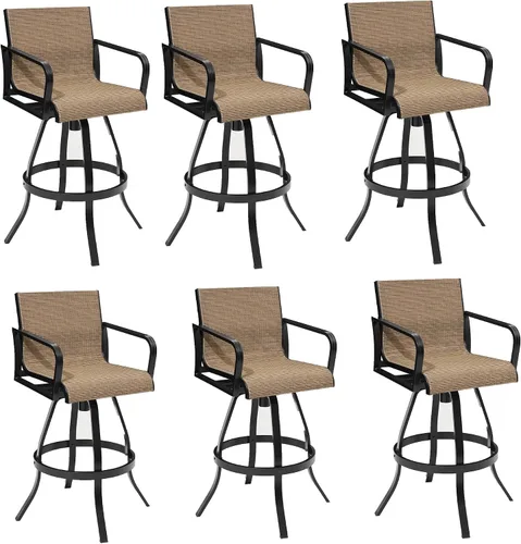 Vista 12 de Pellebant Juego de 2 taburetes de bar giratorios para exteriores, sillas giratorias de 30 pulgadas con tela Sunbrella y marco de aluminio, taburetes