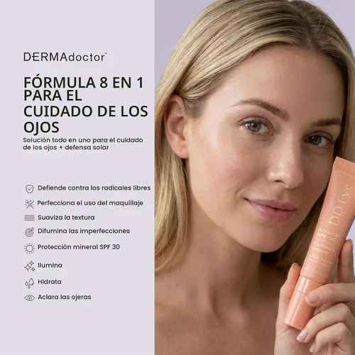 Vista 2 de DERMAdoctor Crema de ojos con cafeína para ojeras e hinchazón, SPF 30, 0.5 onzas
