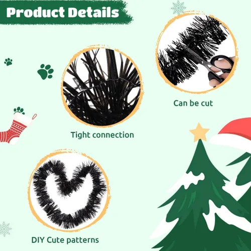 Vista 5 de 5 Pcs Metallic Tinsel Streamers, Black Foil Fringe Banners For Christmas, Weddings, Birthdays, And Halloween
