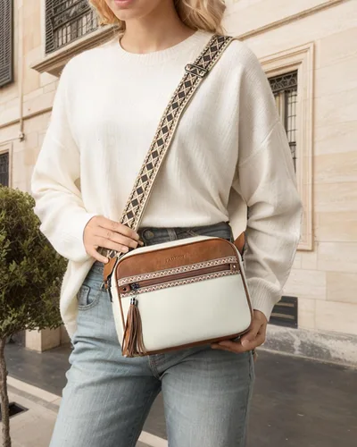 Vista 3 de FADEON Bolsos cruzados para mujer y bolso mochila Colección Blanca