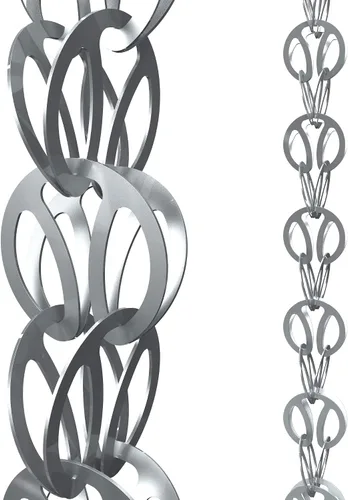 Vista 12 de Rain Chains Direct Extensión de cadena de lluvia de eslabones cuadrados, 3 pies de largo, aluminio, recubierto con polvo negro, reemplazo funcional