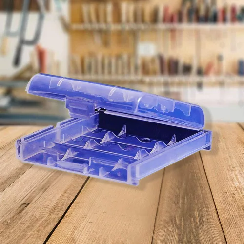 Vista 4 de Fielect Caja del sostenedor del caso del almacenamiento de la batería AA/AAA, color azul, 1pcs