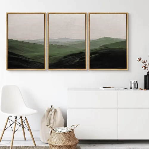 Vista 275 de SIGNWIN Lienzo enmarcado para pared, juego de arte de collage de hojas transparentes en blanco y negro, ilustraciones de naturaleza silvestre, arte
