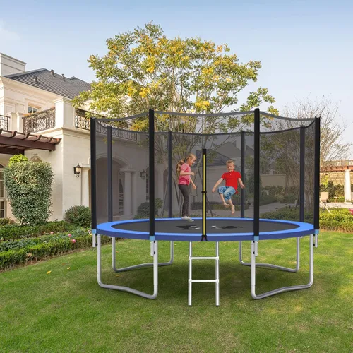 Vista 7 de Goplus Trampolín de 8 pies, 10 pies, 12 pies, 14 pies, 15 pies, 16 pies, aprobado por ASTM, resistente a la intemperie, trampolines recreativos