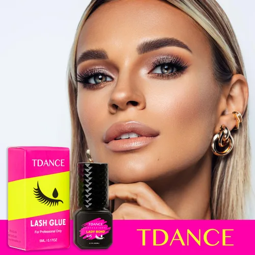 Vista 6 de TDANCE Pegamento para extensiones de pestañas, pegamento para extensiones de pestañas, 0.3 segundos, secado/retención – 7 semanas/pegamento