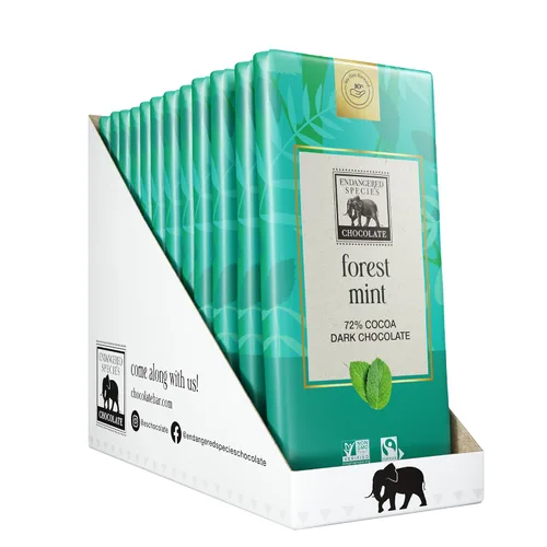 Vista 12 de Barra de Chocolate Especie en Peligro 3oz (Paquete de 12) (Chocolate con Leche Natural al 48% de Cacao con Caramelo)