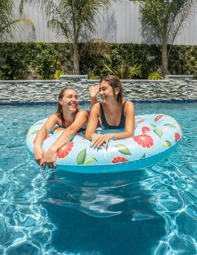 Vista 5 de PoolCandy Flotadores inflables para piscina, tumbonas, sillas de sol y piscinas de sol con estampado de pomelo