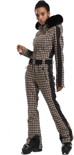 Vista 88 de GSOU SNOW Traje de esquí para mujer, traje de nieve de una pieza, para snowboard, delgado, aislante, impermeable, resistente al viento
