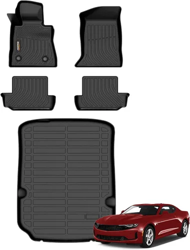 Vista 16 de Alfombrillas para todo tipo de clima y forro de carga para Volkswagen Atlas 2018-2026 (asientos de 6 pasajeros), juego completo de 3 filas