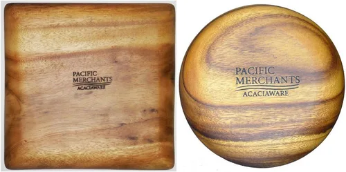 Vista 4 de PACIFIC MERCHANTS Acaciaware - Bandeja de madera de acacia para servir de 12 x 5 pulgadas, y (2) cuencos de 4 pulgadas para salsa y nueces