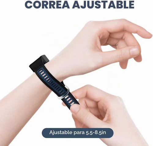 Vista 5 de Correa de silicona para Amazfit Helio Fitness Tracker, correa de repuesto compatible con Amazfit Helio Fitness Tracker, accesorios de correa