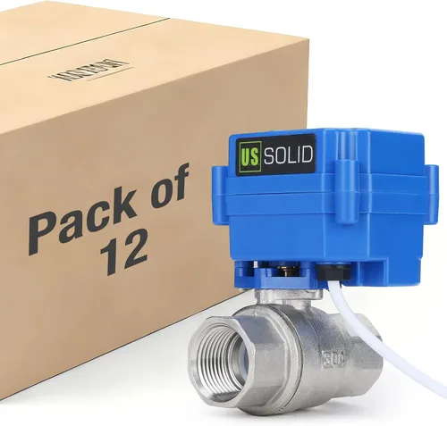 Vista 22 de Válvula de bola motorizada. Válvula de bola de acero inoxidable de 3/4" con puerto completo, 9-24V CC y configuración de retorno automático de 2