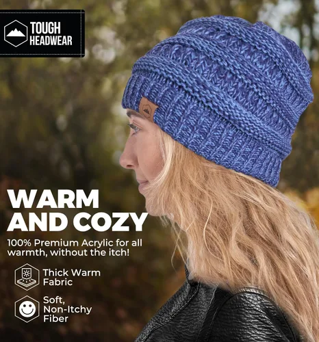 Vista 29 de Gorro de punto para mujer, cálido y suave, elástico, para clima frío de Tough Headwear