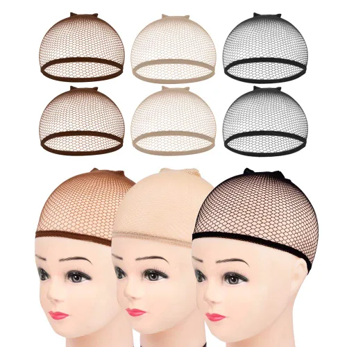 Vista 11 de MORGLES Gorra de malla para peluca, 6 piezas de red de malla para mujer, tejido antideslizante, red de pelo de extremo cerrado