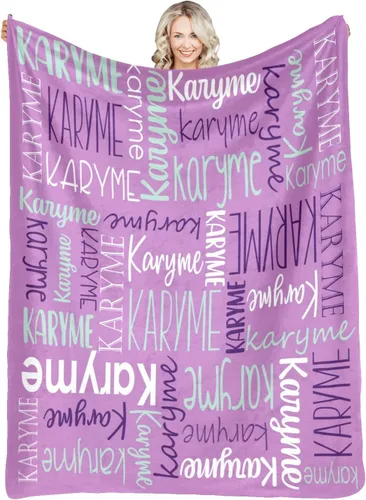 Vista 10 de Mantas personalizadas con nombres, regalos para bebés, niñas y niños, manta personalizada de vellón suave y sherpa con nombre para niños y adultos