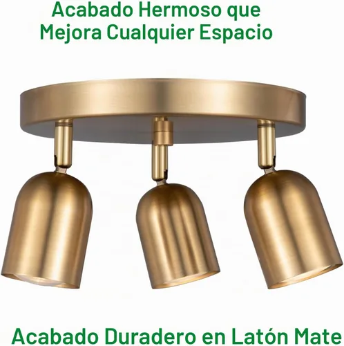 Vista 5 de Kit de iluminación de riel de 3 luces, acabado de latón mate con moderno foco de techo empotrado para cocina, dormitorio, sala de estar, mejoras