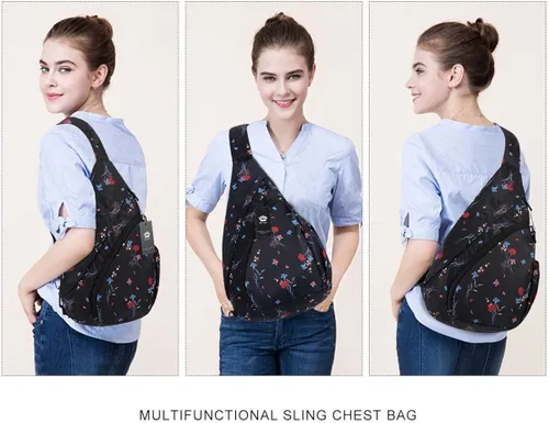 Vista 6 de HUA ANGEL Bolso bandolera para hombres y mujeres, mochila casual para viajes, senderismo, gimnasio