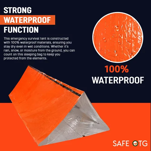 Vista 2 de Emergency Survival Tent Life Shelter 2 Person Mylar Tube Tents Tarp with Whistle & Paracord Year-Round All Weather Protection for Car Outdoor Hiking