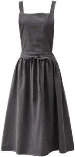 Vista 9 de Delantal vintage para mujer y niñas de jardinería con espalda cruzada y diseño de pinafore