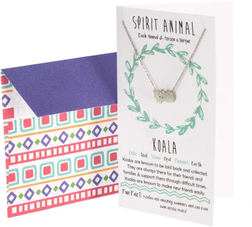 Vista 3 de Shag Wear - Collar con dije de espíritu animal de peltre para mujer, con sobre de regalo