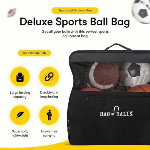 Vista 2 de Pelotas deportivas completas con bolsa, bomba para niños - Kickball, voleibol, pelota de fútbol, fútbol, baloncesto - Juego al aire libre