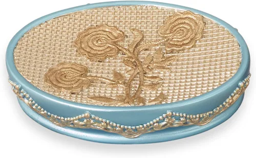 Vista 9 de Popular Bath Alfombra de baño con diseño de rosa degradado, azul
