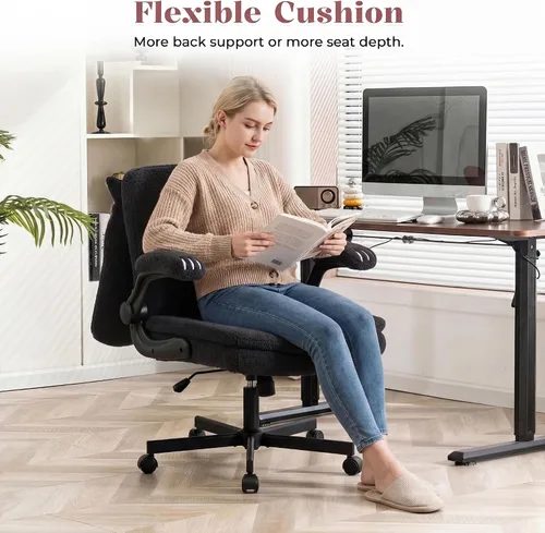 Vista 8 de IPKIG Criss Cross - Silla de oficina con ruedas y brazos abatibles, forro Negro