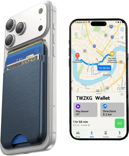 Vista 24 de TWZKG para cartera MagSafe, soporte de 3 tarjetas para funda de teléfono 2-Negro