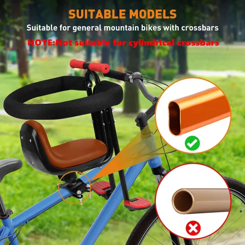 Vista 5 de Kid's Bike seat Front Child Carrier Bike Chair for Bicycle Kids seat for Children 2~4 Years,Weight 55 lbs