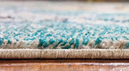 Vista 4 de Alfombra moderna Positano de estilo costero de Loom, Polipropileno, beige/azul claro