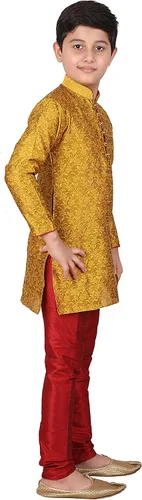 Vista 4 de Pro-Ethic Style Developer Juego de Kurta de seda para niños Ropa tradicional india 1 a 16 años Paquete de 1 (S-106)