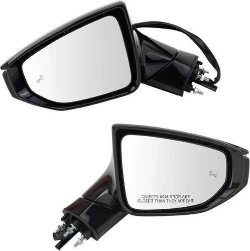 Vista 43 de TRQ Conjunto de 2 piezas de espejo lateral para conductor y pasajero, ajuste eléctrico, sin calefacción, sin memoria, color negro, compatible