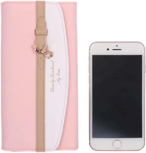 Vista 6 de adoptfade portafolios larga para mujer Rhinestone bolso de embrague titular de la tarjeta